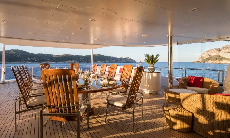 Aft Deck Dining Sun Lit